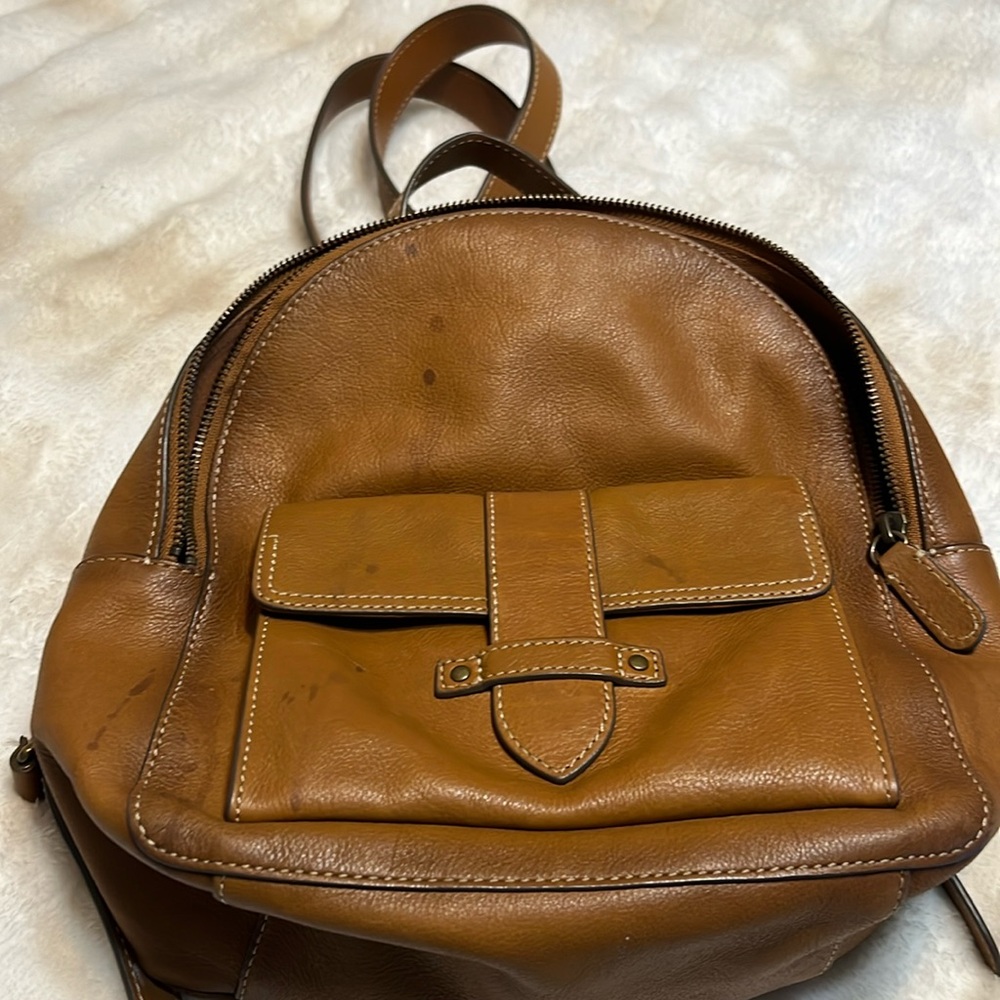 Frye Real Leather Brown Backpack